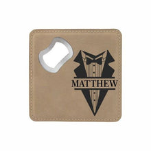 Load image into Gallery viewer, Groomsmen Gift, Coaster Bottle opener