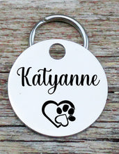 Load image into Gallery viewer, Personalized Cat ID Tag Small Pet Tag, Engraved Pet Tags Cat Lover Gift,  Rose Pet Id Kitty Tag • Cat Tag Small Id Tag Name Number Address
