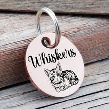 Load image into Gallery viewer, Personalized Cat ID Tag Small Pet Tag, Engraved Pet Tags Cat Lover Gift,  Rose Pet Id Kitty Tag • Cat Tag Small Id Tag Name Number Address