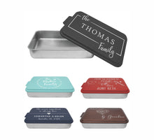 Load image into Gallery viewer, Personalized Cake Pan, Custom Engraved Cake Pan, Aluminum Cake Pan, Mothers Day Gift For Her, Baking Pan, Housewarming, Kitchen Gift