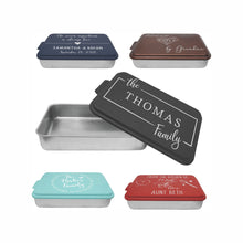 Load image into Gallery viewer, Personalized Cake Pan, Custom Engraved Cake Pan, Aluminum Cake Pan, Mothers Day Gift For Her, Baking Pan, Housewarming, Kitchen Gift