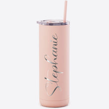 Load image into Gallery viewer, Engraved 20oz Skinny Tumbler With Straw