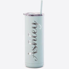 Load image into Gallery viewer, Engraved 20oz Skinny Tumbler With Straw
