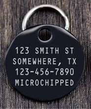 Load image into Gallery viewer, Personalized pet dog ID tag, Birth Flower Pet Tag, Pet dog tag, dog ID Tag, Minimalist Pet Tag, Cat Tag, Engraved Pet Tag, Dog Collar Tag