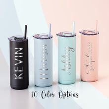 Load image into Gallery viewer, Engraved 20oz Skinny Tumbler With Straw