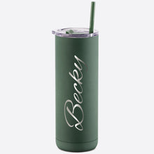 Load image into Gallery viewer, Engraved 20oz Skinny Tumbler With Straw