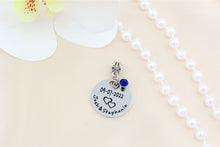 Load image into Gallery viewer, Something Blue for Bride, Personalized Bridal Bouquet Charm - Wedding Date with Couple names, Bride Bouquet Charm
