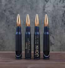 Load image into Gallery viewer, Black .50 Caliber Bullet Bottle Opener Personalized