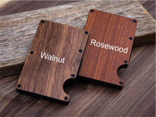 Load image into Gallery viewer, RFID Mens Wallet, Men's Personalized Wallet, Wood Wallet, RFID Blocking Wallet, Expanding Slim Wallet, Slim Mens Wallet, Credit Card Holder