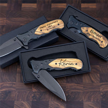 Load image into Gallery viewer, Custom Engraved Pocket Knife – Groomsmen, Dad, or Boyfriend Gift
