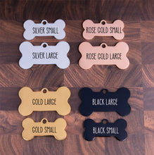 Load image into Gallery viewer, Personalized bone Tag Stainless Steel Pet Id tag with back side engraving