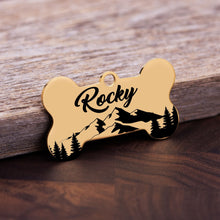Load image into Gallery viewer, Personalized bone Tag Stainless Steel Pet Id tag with back side engraving