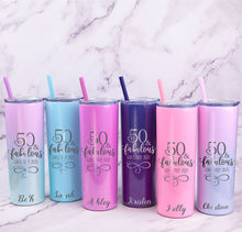 Load image into Gallery viewer, 50 & Fabulous Birthday Tumbler with Straw