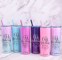 Load image into Gallery viewer, 60 & Fabulous Birthday Tumbler with Straw