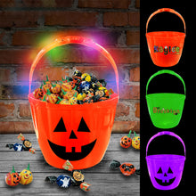 Load image into Gallery viewer, Custom Light Up Handle Trick or Treat Bucket