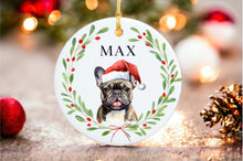 Load image into Gallery viewer, 100 different Breed Custom Ornament - French Bulldog - Water Color Photo