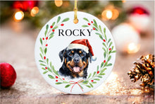 Load image into Gallery viewer, Rottweiler Ornament - Water Color Photo Ornament