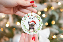 Load image into Gallery viewer, 100 different Breed Custom Ornament - French Bulldog - Water Color Photo