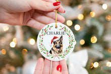 Load image into Gallery viewer, German Shepherd Ornament - Water Color Photo