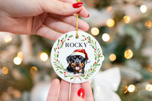 Load image into Gallery viewer, Rottweiler Ornament - Water Color Photo Ornament