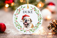 Load image into Gallery viewer, Bulldog Ornament - 100 different Breed Custom Ornament - Water Color Photo