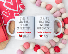 Load image into Gallery viewer, Off all the weird things I've found on the internet your my favorite Coffee Mug 11oz or 15oz