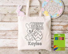 Load image into Gallery viewer, Boys Easter DIY Coloring Kit Bag, Personalized Coloring Kit, Easter for Kids, Easter basket, Easter Egg Hunt Tote