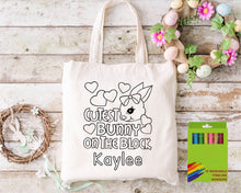 Load image into Gallery viewer, Boys Easter DIY Coloring Kit Bag, Personalized Coloring Kit, Easter for Kids, Easter basket, Easter Egg Hunt Tote
