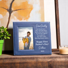 Load image into Gallery viewer, Personalized First Father’s Day Picture Frame – New Dad Gift from Baby – Custom Keepsake for Daddy’s 1st Father’s Day 2025
