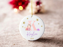 Load image into Gallery viewer, Custom Initial Princess Ornament - Letter Name Ornament - 2024 Family Ornament - Personalized - Christmas gift - Monogram Ornament
