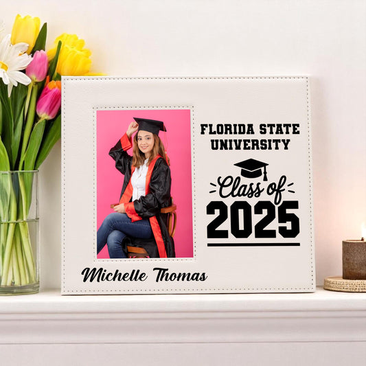 Personalized Graduation Frame – Custom Class of 2025 Picture Frame for Preschool, High School, or College – Graduate Name & School Gift