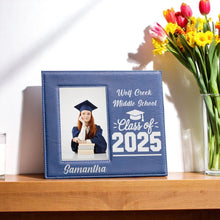 Load image into Gallery viewer, Personalized Graduation Frame – Custom Class of 2025 Picture Frame for Preschool, High School, or College – Graduate Name &amp; School Gift
