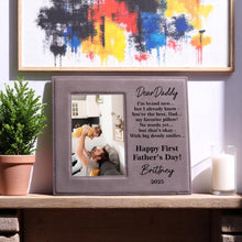 Load image into Gallery viewer, Personalized First Father’s Day Picture Frame – New Dad Gift from Baby – Custom Keepsake for Daddy’s 1st Father’s Day 2025
