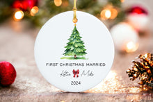 Load image into Gallery viewer, First Christmas Married Ornament, Mr and Mrs Christmas Ornament, Our First Christmas Newlywed, Personalized Wedding Gift, Newlywed Gift 2024
