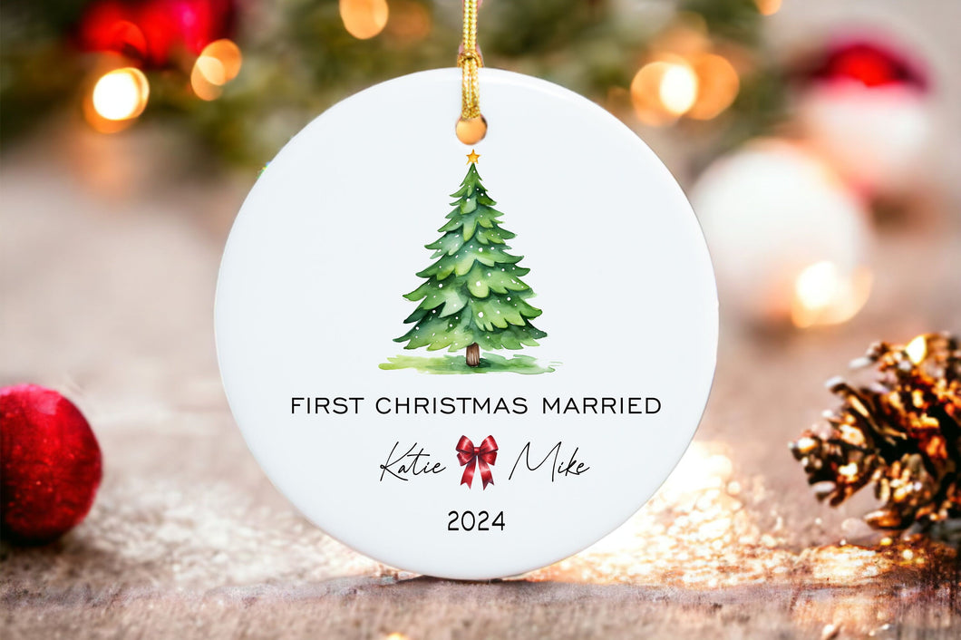 First Christmas Married Ornament, Mr and Mrs Christmas Ornament, Our First Christmas Newlywed, Personalized Wedding Gift, Newlywed Gift 2024