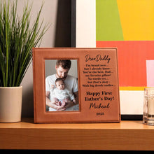 Load image into Gallery viewer, Personalized First Father’s Day Picture Frame – New Dad Gift from Baby – Custom Keepsake for Daddy’s 1st Father’s Day 2025

