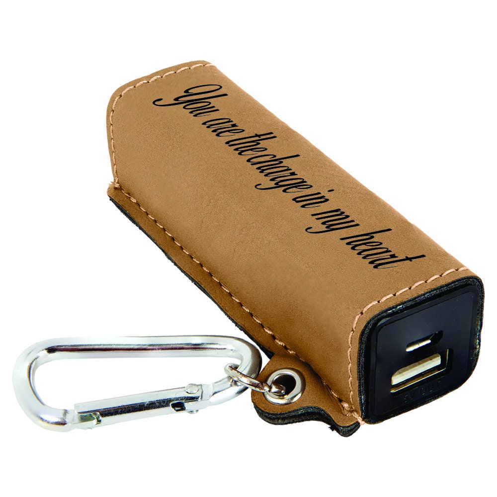 Personalized Power Bank - close-up of the custom engraving
