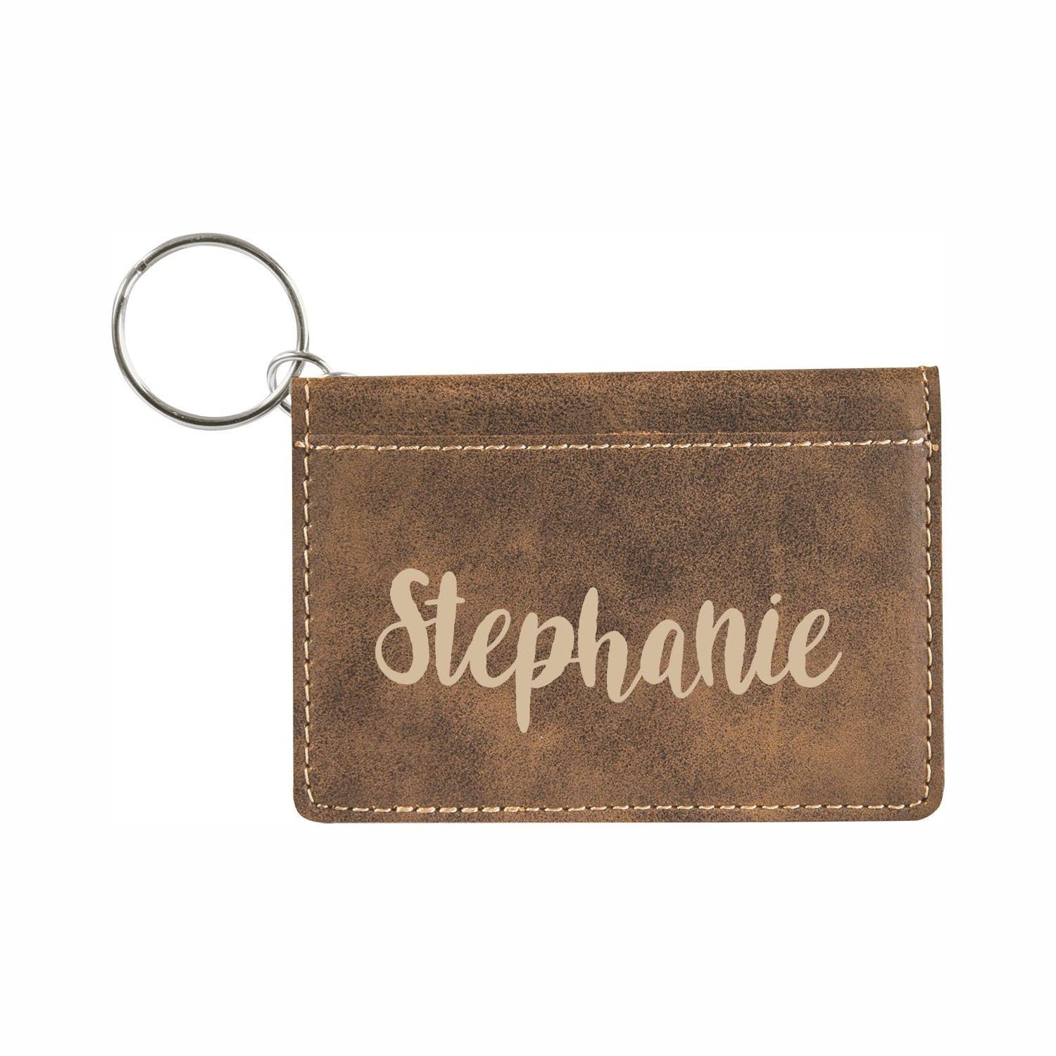 Personalized Keychain Wallet - personalized engraved gift, family-made in Long Island