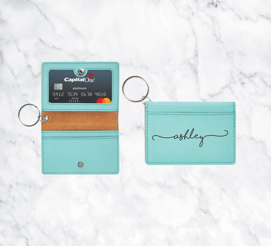 Personalized Keychain Wallet - personalized engraved gift, family-made in Long Island