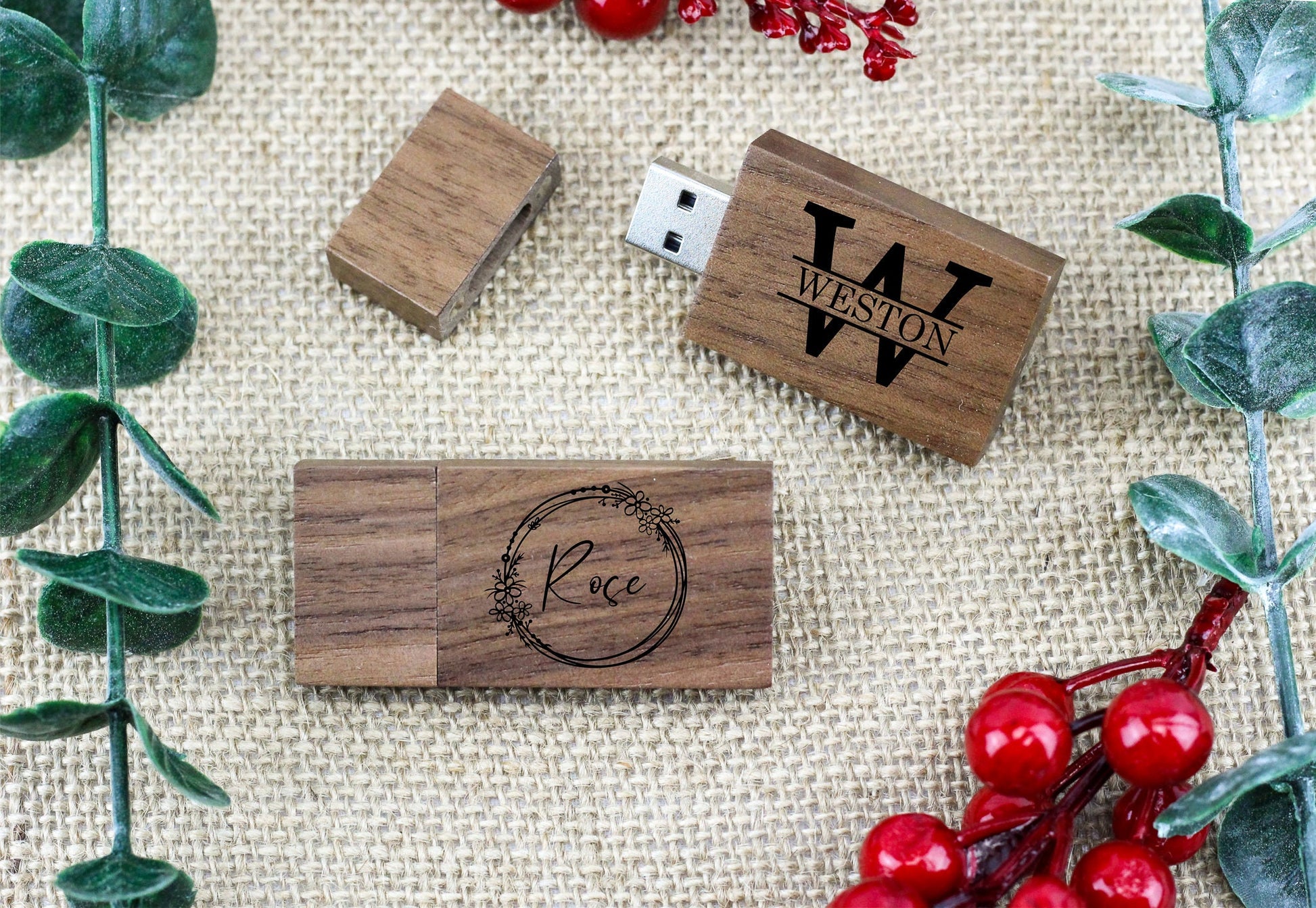 Wedding Flash Drive - personalized engraved gift, family-made in Long Island