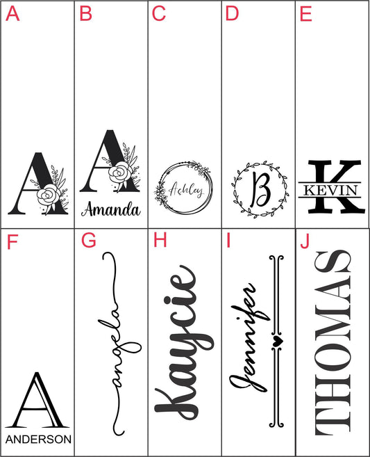 Personalized Portfolio with refillable notepad - close-up of the custom engraving