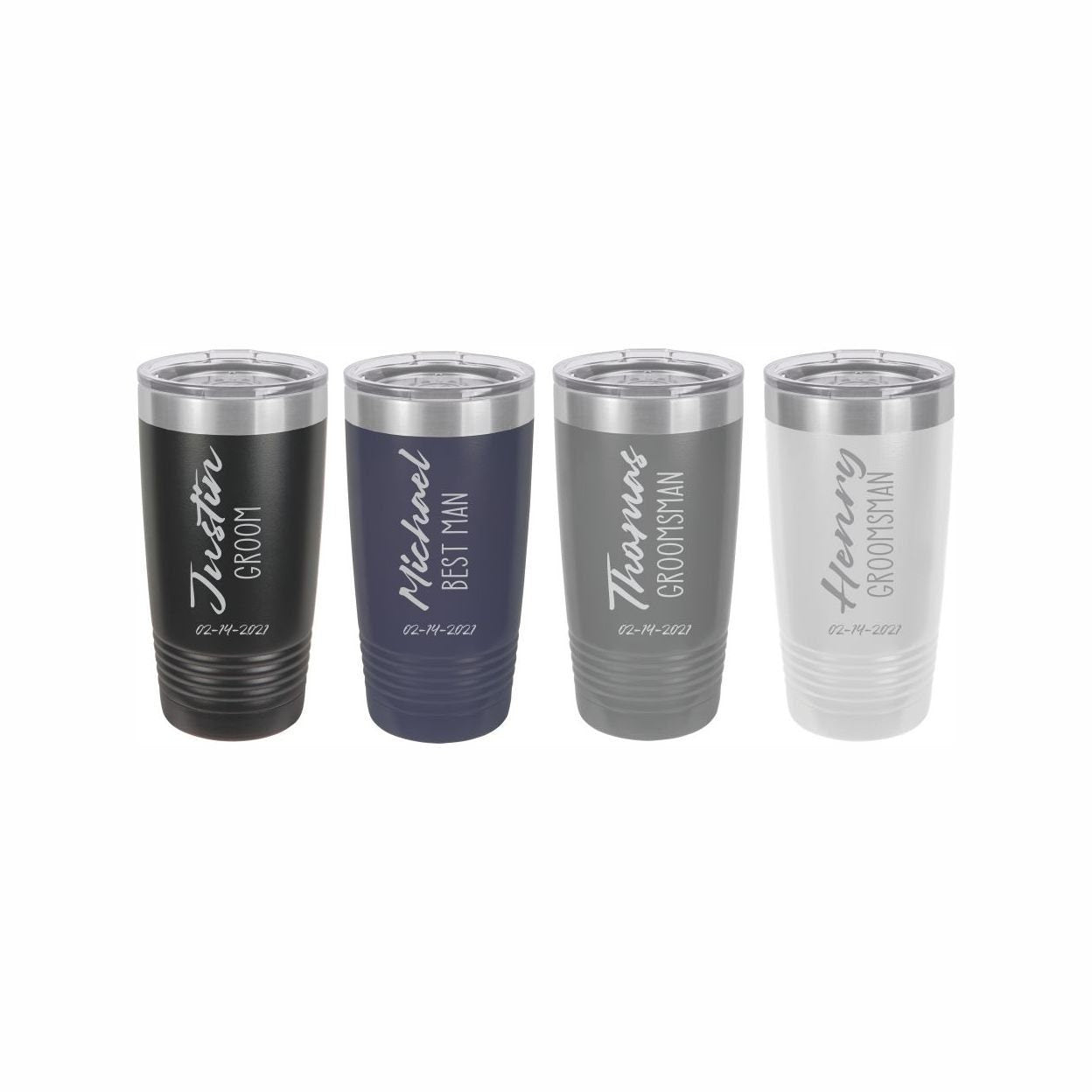 Personalized Engraved Groomsmen Tumbler - color and style options