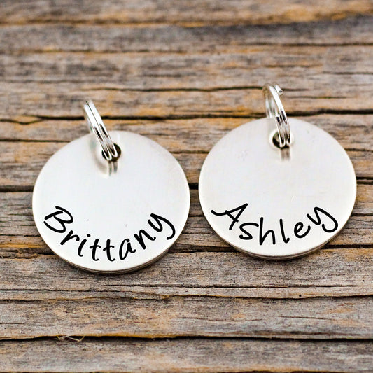 Engraved Stainless Steel Name Charm: Personalized Jewelry - personalized engraved gift, family-made in Long Island