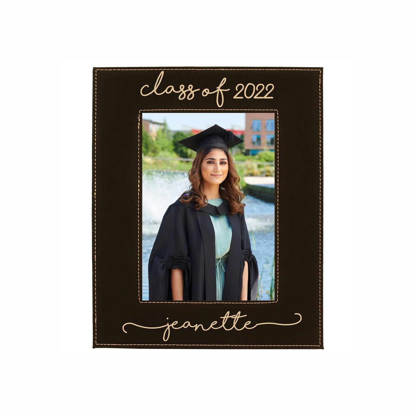 Family Picture Frame - close-up of the custom engraving