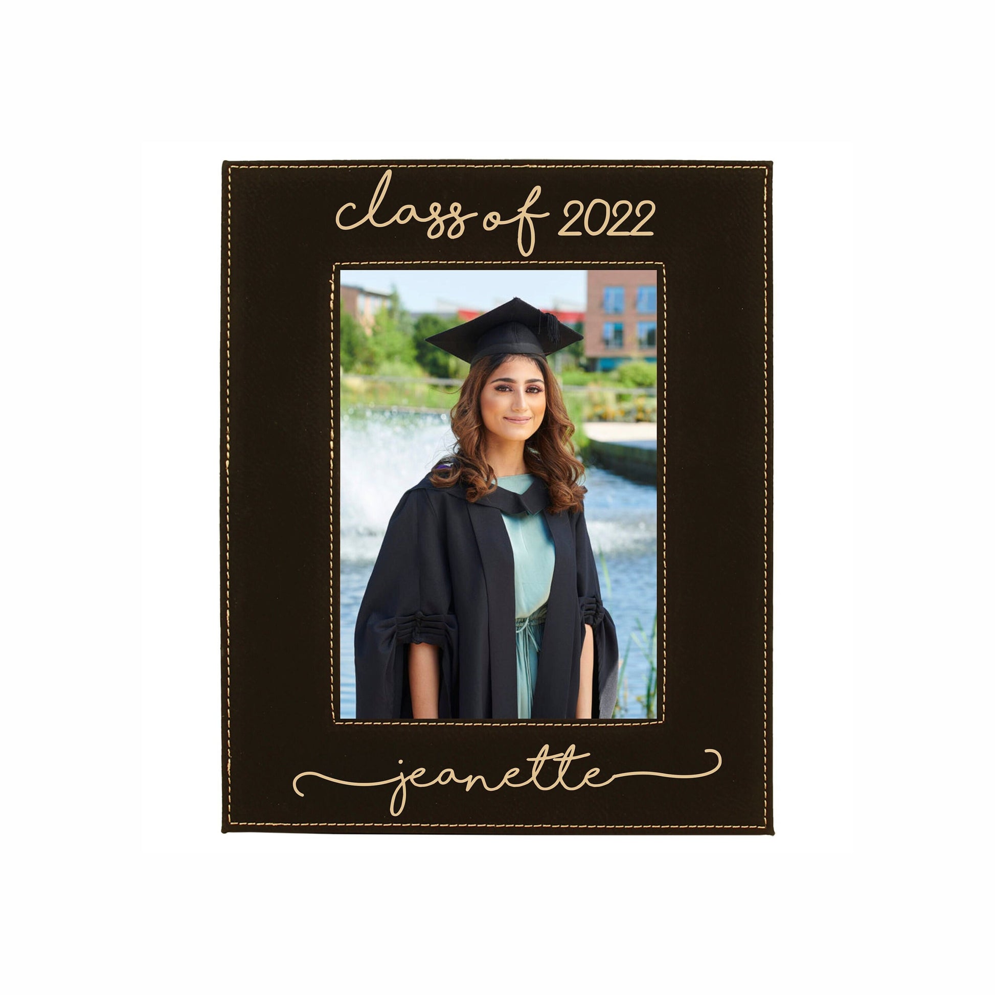 Family Picture Frame - close-up of the custom engraving