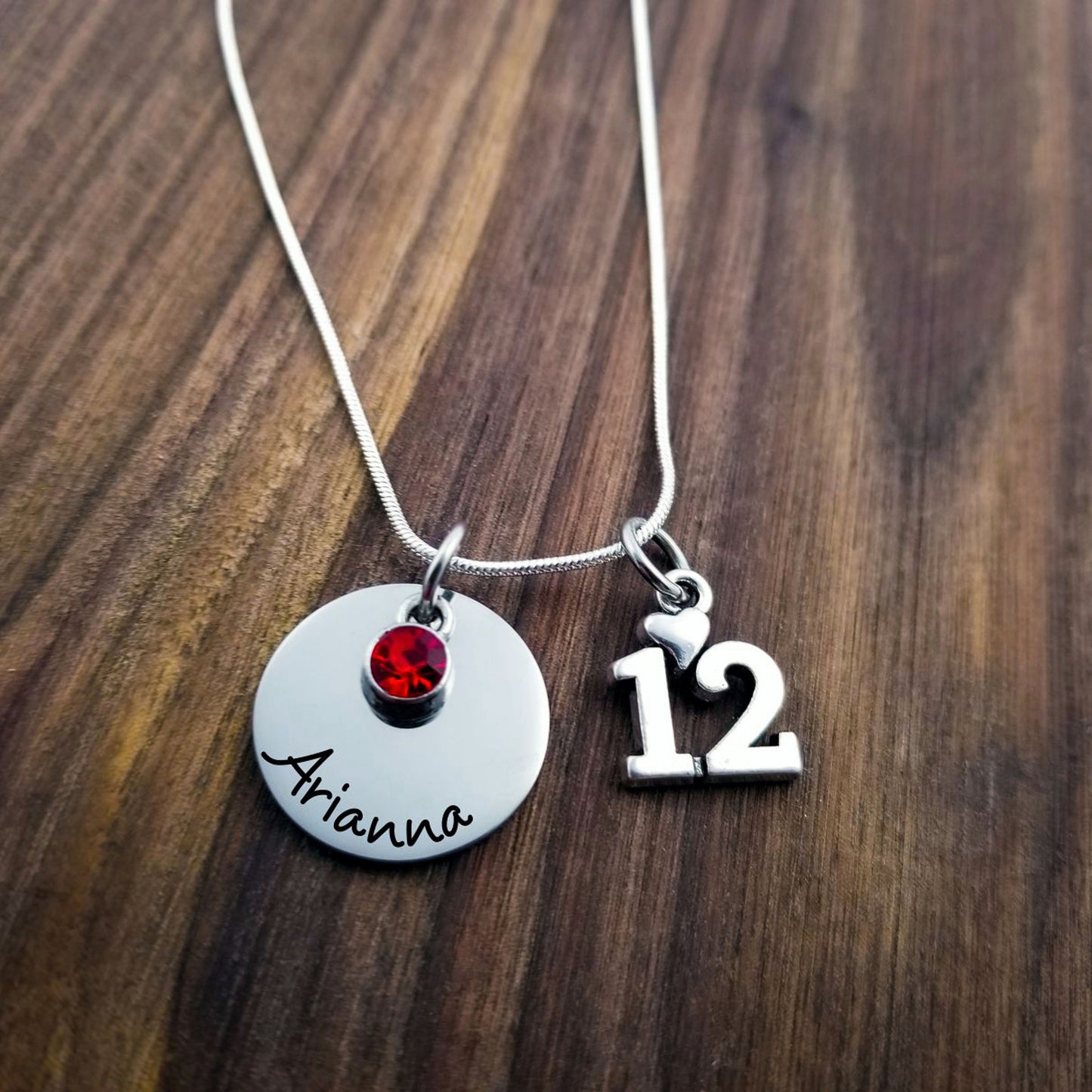 12th Birthday Necklace - personalization example