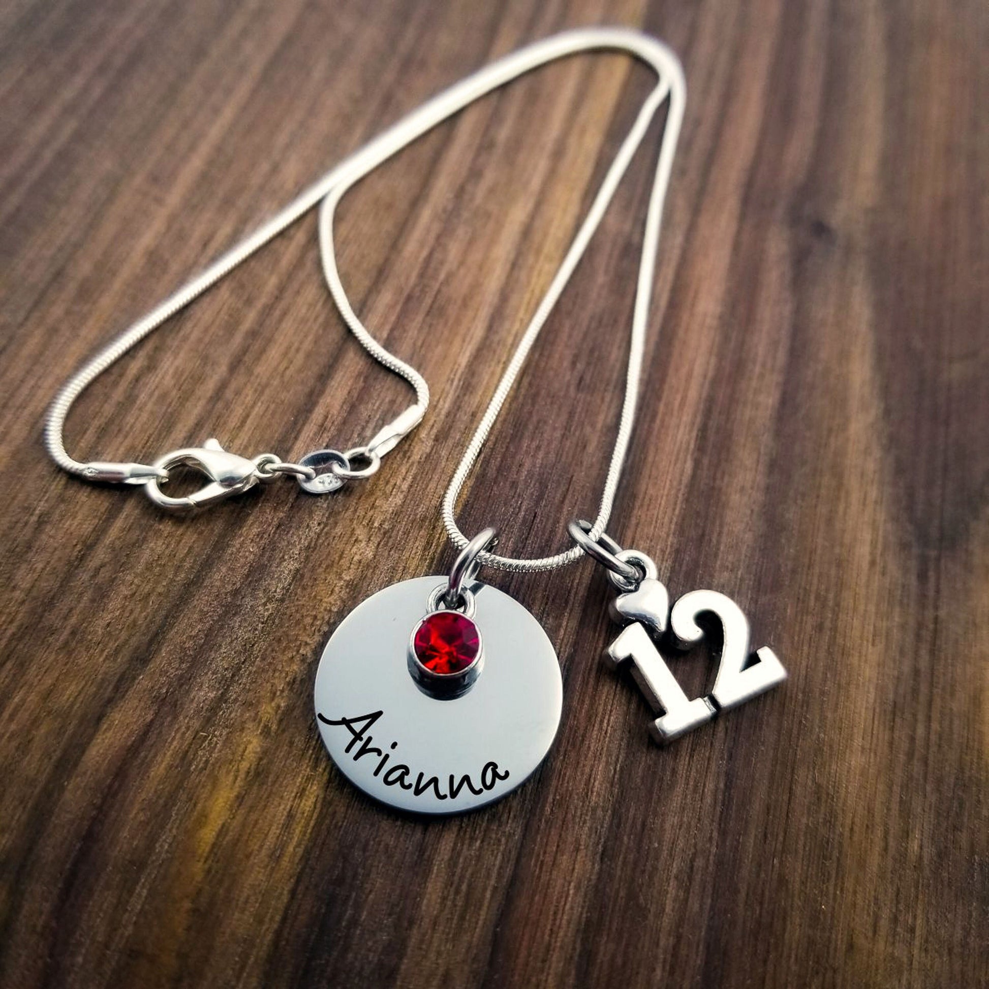 12th Birthday Necklace - color and style options