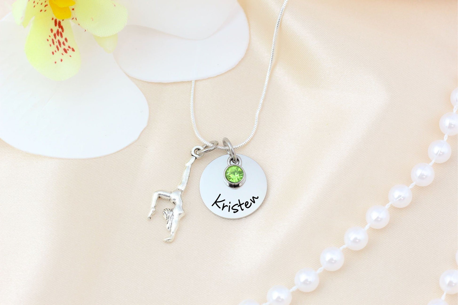 Personalized Gymnastics Gift Keychain - color and style options