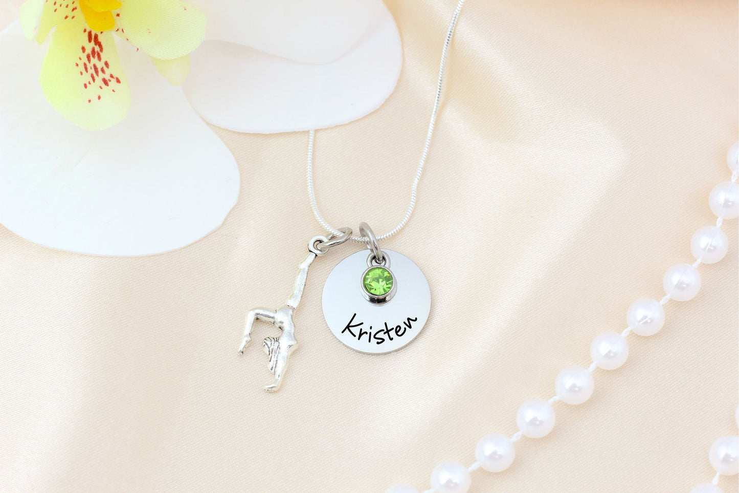 Custom Gymnast Name Necklace - color and style options