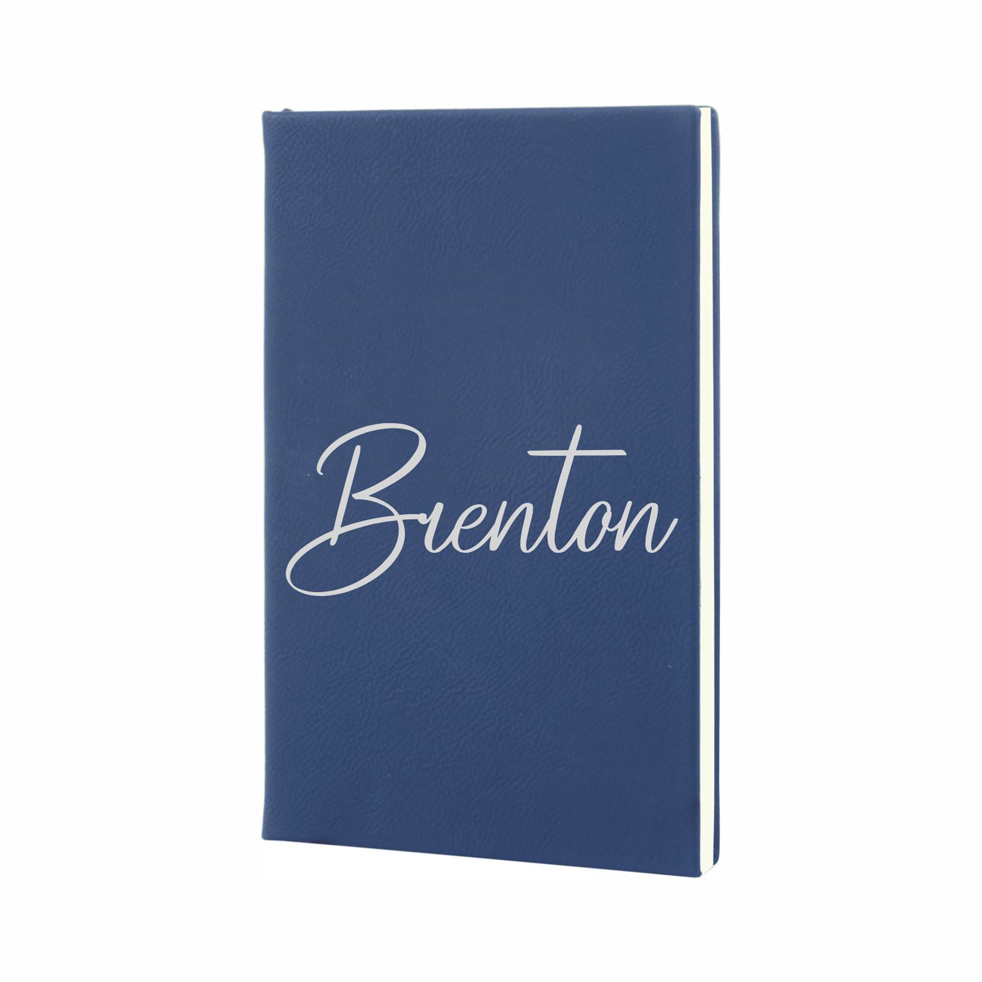 Personalized Leather Journal - close-up of the custom engraving